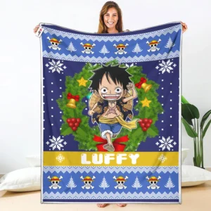 Monkey D. Luffy Dressrosa Arc Fleece Blanket Custom One Piece Anime