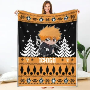 Ichigo Kurosaki Fleece Blanket Custom Bleach Anime