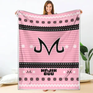 Majin Buu Demon Mark Fleece Blanket Custom Dragon Ball Symbol Anime