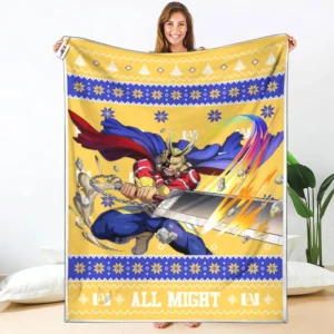 All Might Fleece Blanket Custom My Hero Academia Anime