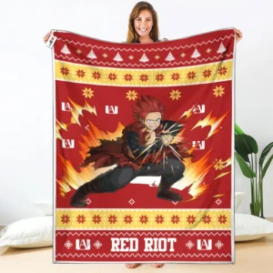 Red Riot Fleece Blanket Custom My Hero Academia Anime