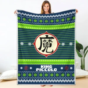 King Piccolo Ma Fleece Blanket Custom Dragon Ball Symbol Anime