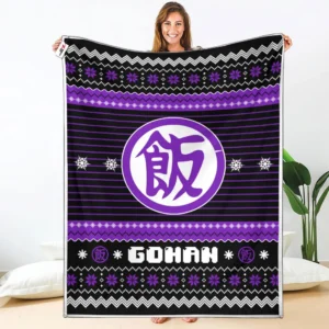 Gohan Han Fleece Blanket Custom Dragon Ball Symbol Anime