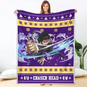Eraser Head Fleece Blanket Custom My Hero Academia Anime