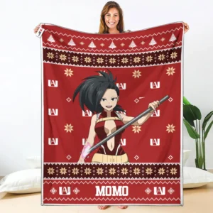 Momo Yaoyorozu Fleece Blanket Custom My Hero Academia Anime