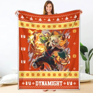 Dynamight Fleece Blanket Custom My Hero Academia Anime