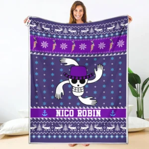 Nico Robin Fleece Blanket Custom One Piece Symbol Anime