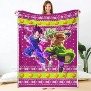 Vegeta Ultra Ego Broly Full Power Fleece Blanket Custom Dragon Ball Anime