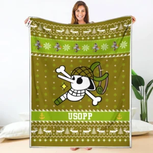 Usopp Fleece Blanket Custom One Piece Symbol Anime