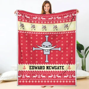 Edward Newgate Fleece Blanket Custom One Piece Symbol Anime