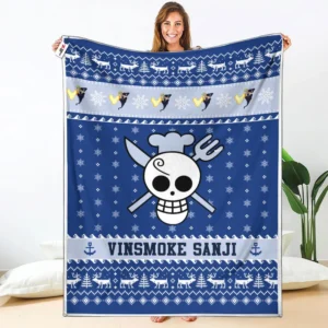 Vinsmoke Sanji Fleece Blanket Custom One Piece Symbol Anime