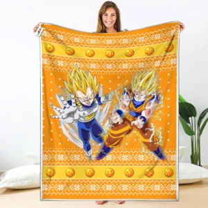 Goku Vegeta Super Saiyan Fleece Blanket Custom Dragon Ball Anime