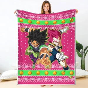 Vegeta God Broly Wrath Fleece Blanket Custom Dragon Ball Anime