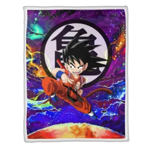 Goku Kid Fleece Blanket Custom Dragon Ball Anime Galaxy Style