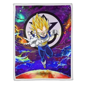 Vegeta Super Saiyan Fleece Blanket Custom Dragon Ball Anime Galaxy Style
