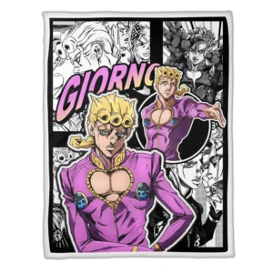 Giorno Giovanna Blanket Fleece Custom JJBA Anime
