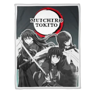 Muichiro Fleece Blanket Custom Demon Slayer Anime Uniform Costume Mix Manga Style