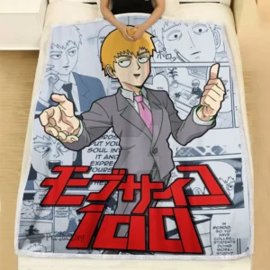 Arataka Reigen Blanket Fleece Custom Mob Psycho 100 Anime Room