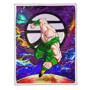 Tenshinhan Fleece Blanket Custom Dragon Ball Anime Galaxy Style