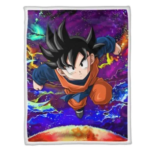 Goten Fleece Blanket Custom Dragon Ball Anime Galaxy Style