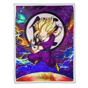 Gohan Super Saiyan Fleece Blanket Custom Dragon Ball Anime Galaxy Style