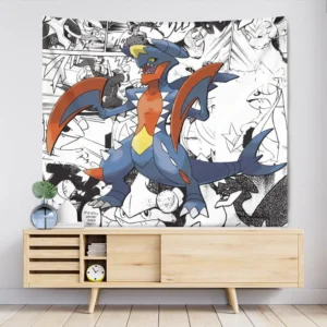 Pokemon Garchomp Tapestry Manga Style