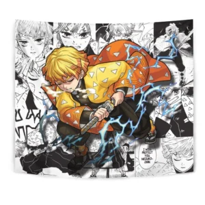 Zenitsu Agatsuma Tapestry Custom Anime Manga Wall Decor