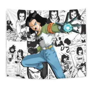 Dragon Ball Android 17 Tapestry Custom Anime Manga Wall Decor