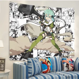 Sinon Tapestry Custom Sword Art Online Manga Anime Wall Decor