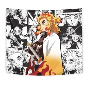 Kyojuro Rengoku Tapestry Custom Anime Manga Wall Decor