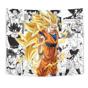 Dragon Ball Goku SSJ3 Tapestry Custom Anime Manga Wall Decor