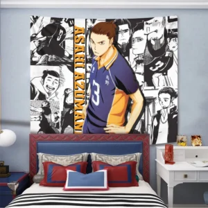 Asahi Azumane Tapestry Custom Haikyuu Manga Anime Wall Decor