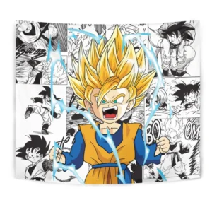 Dragon Ball Goten SSj Tapestry Custom Anime Manga Wall Decor