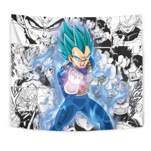 Dragon Ball Vegeta Blue Tapestry Custom Anime Manga Wall Decor