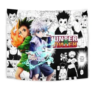 Killua Zoldyck And Gon Freecss Tapestry Custom Anime mix Manga Home Room Wall Decor