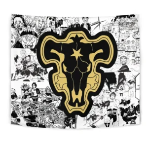 Black Bull Tapestry Custom Black Clover Anime Manga Room Wall Decor