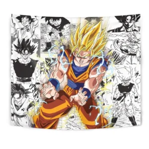 Dragon Ball Goku SSJ Tapestry Custom Anime Manga Wall Decor