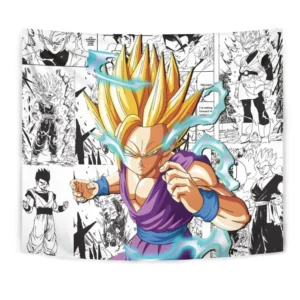 Dragon Ball Gohan SSj Tapestry Custom Anime Manga Wall Decor
