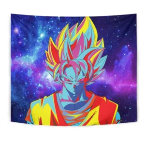 Dragon Ball Goku Blue Tapestry Custom Anime Wall Decor