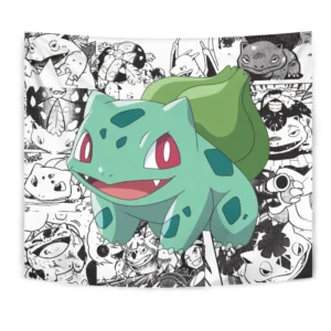 Pokemon Bulbasaur Tapestry Manga Style