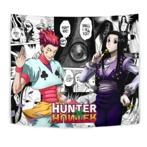 Hisoka And Illumi Zoldyck Tapestry Custom Anime Mix Manga Home Decor