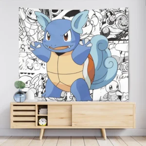 Pokemon Wartortle Tapestry Manga Style