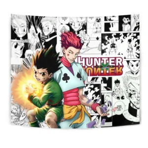 Gon Freecss And Hisoka Tapestry Custom Anime mix Manga Home Room Wall Decor