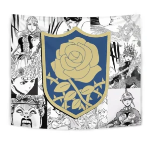 Blue Rose Tapestry Custom Black Clover Anime Manga Room Wall Decor