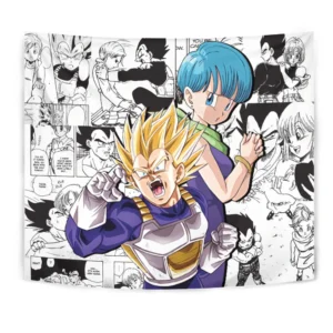 Dragon Ball Vegeta x Bulma Tapestry Custom Anime Wall Decor