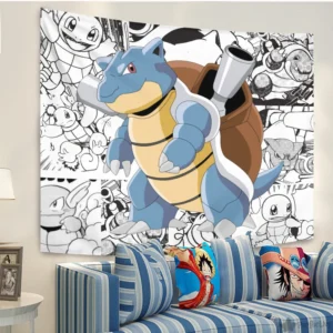 Pokemon Blastoise Tapestry Manga Style