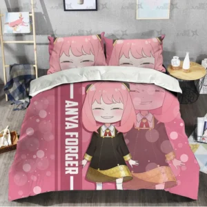 Anya Forger Bedding Set Custom Anime Bedroom