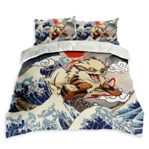 Arcanine Bedding Set Kanagawa Great Wave Edition