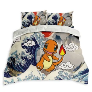 Charmander Bedding Set Kanagawa Great Wave Edition