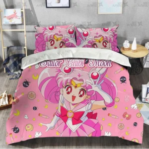 Sailor Chibi Moon Cute Version Bedding Set Custom Sailor Moon Anime Bedroom